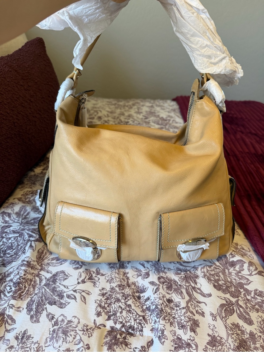 VINTAGE Marc Jacobs Blake Leather Hobo Bag Tan Devil Wears Prada